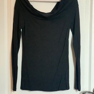 Off-the-Shoulder Wilfred Jersey Top in Black